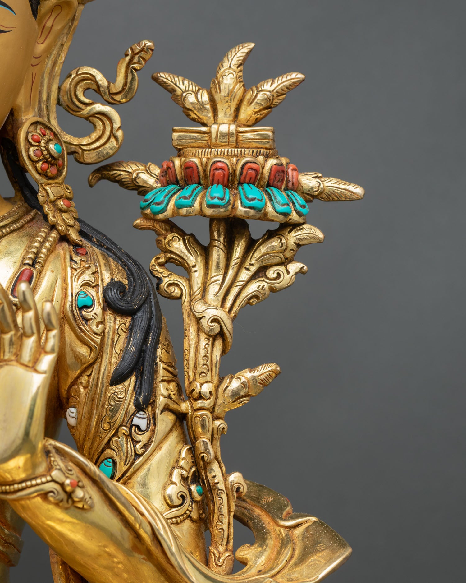 Himalayan Buddhist Manjushri Sculpture for Sacred Space