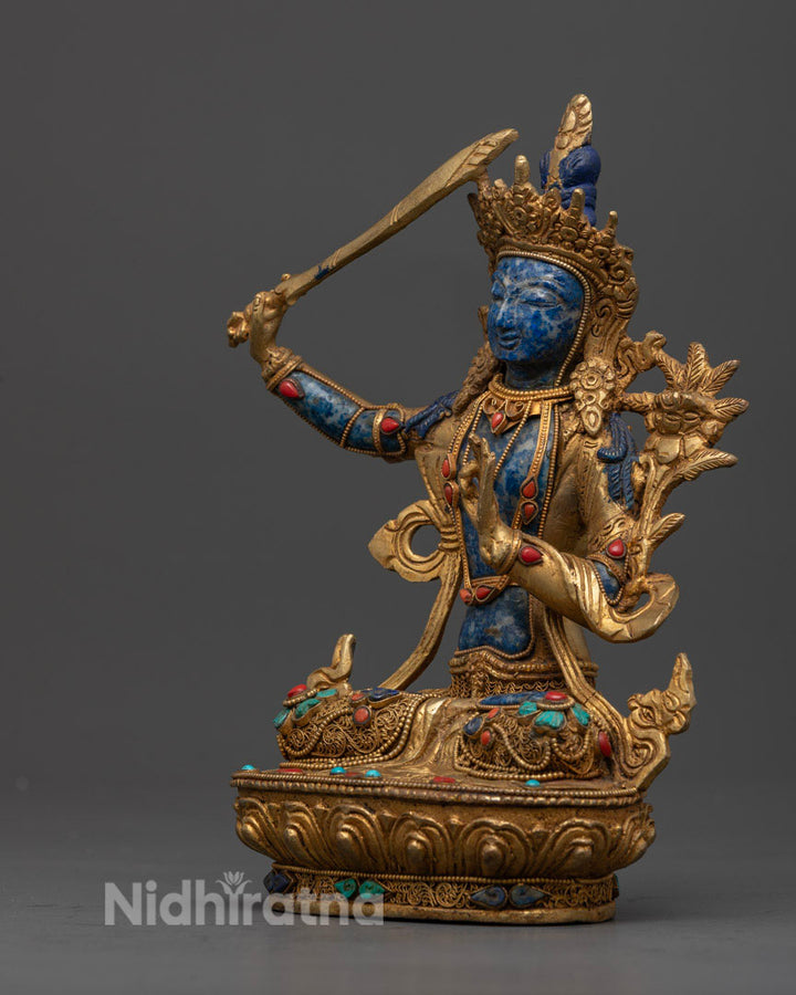 Lapis Lazuli Manjushri Bodhisattva Statue