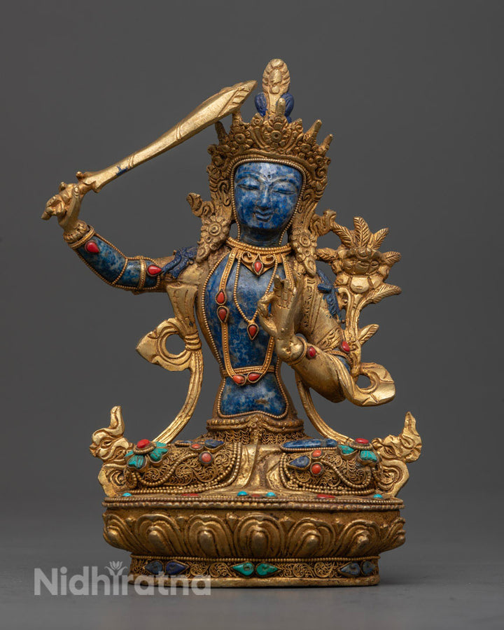 Lapis Lazuli Manjushri Bodhisattva Statue