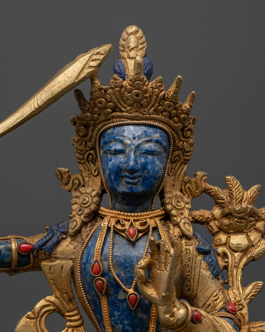 Lapis Lazuli Manjushri Bodhisattva Statue