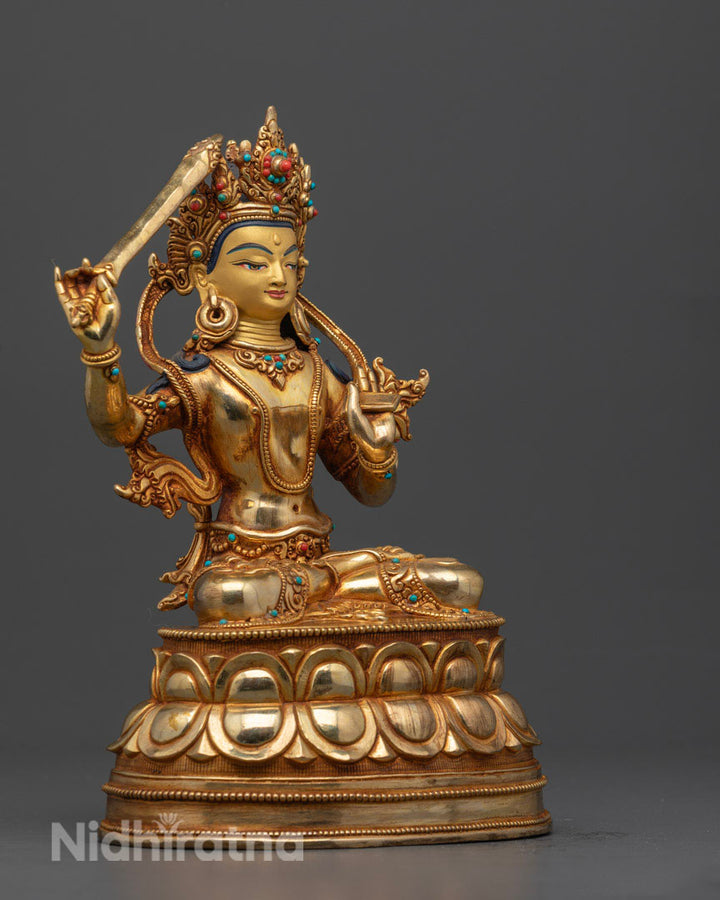 Golden Manjushri Statue | Bodhisattva of Wisdom