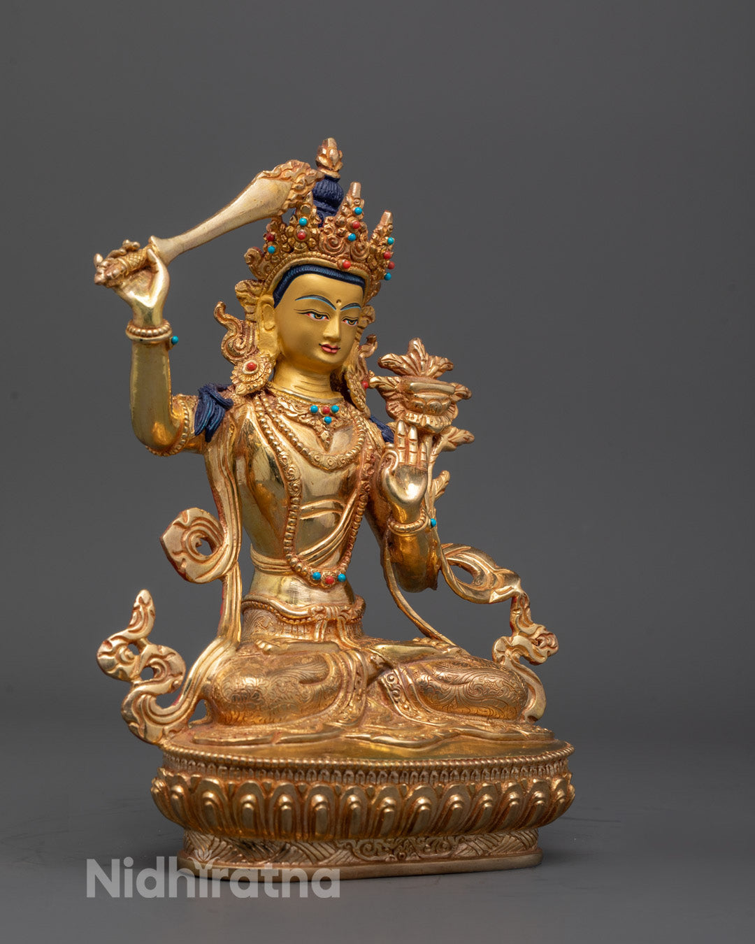 Manjushri Bodhisattva Sculpture | Traditional Tibetan Art