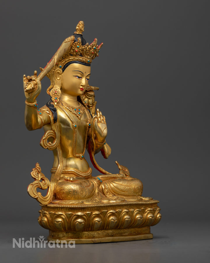 Manjughosha Mantra with This Stunning Manjushri Statue