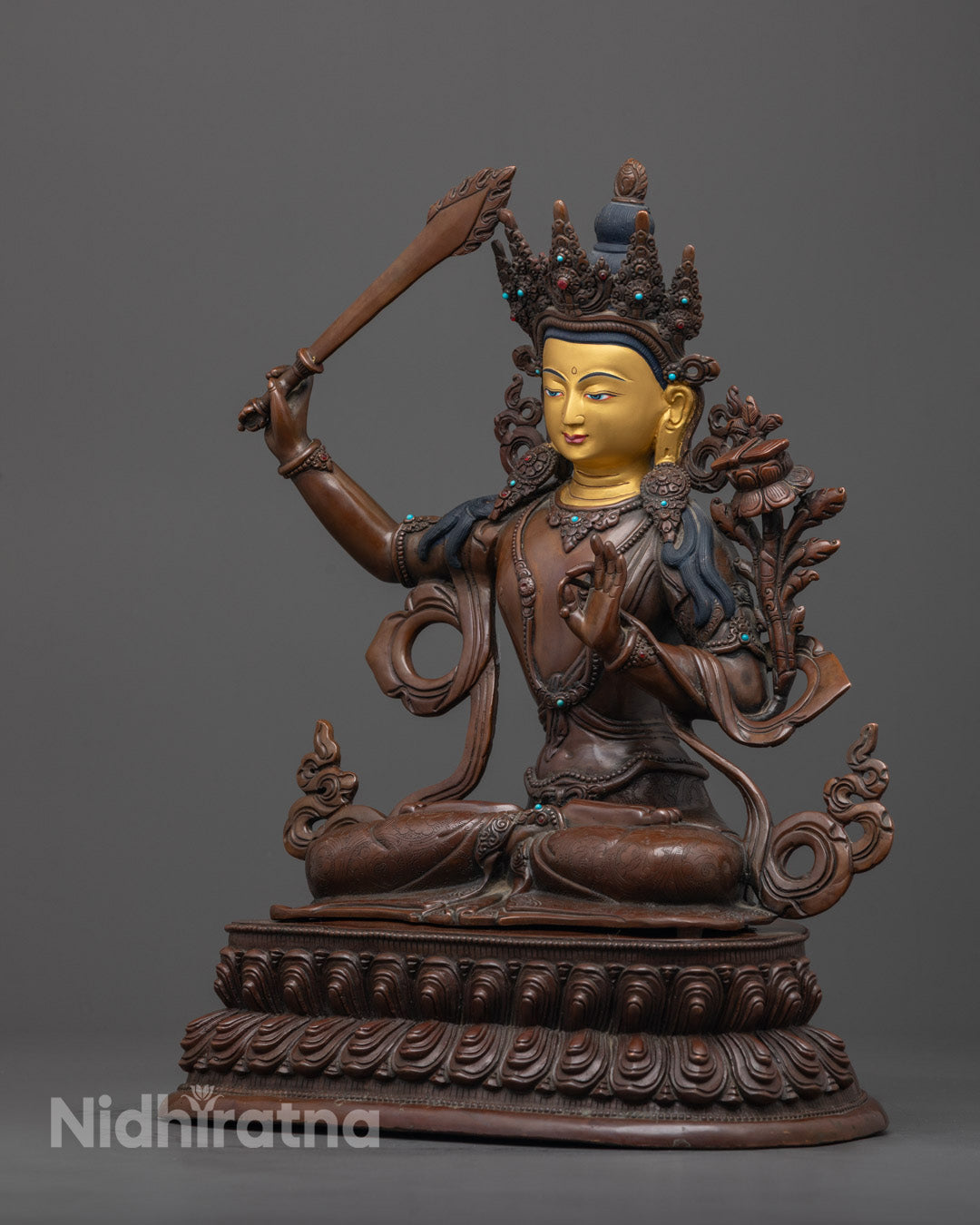 Handcrafted Supreme Manjushri Statue | Wisdom Bodhisattva Statue
