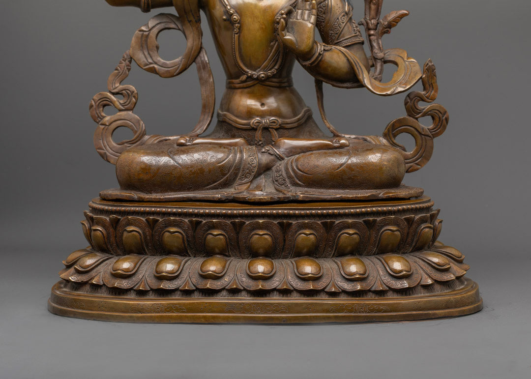 Handmade Manjushri Statue | Manjushri Statue with Flaming Sword