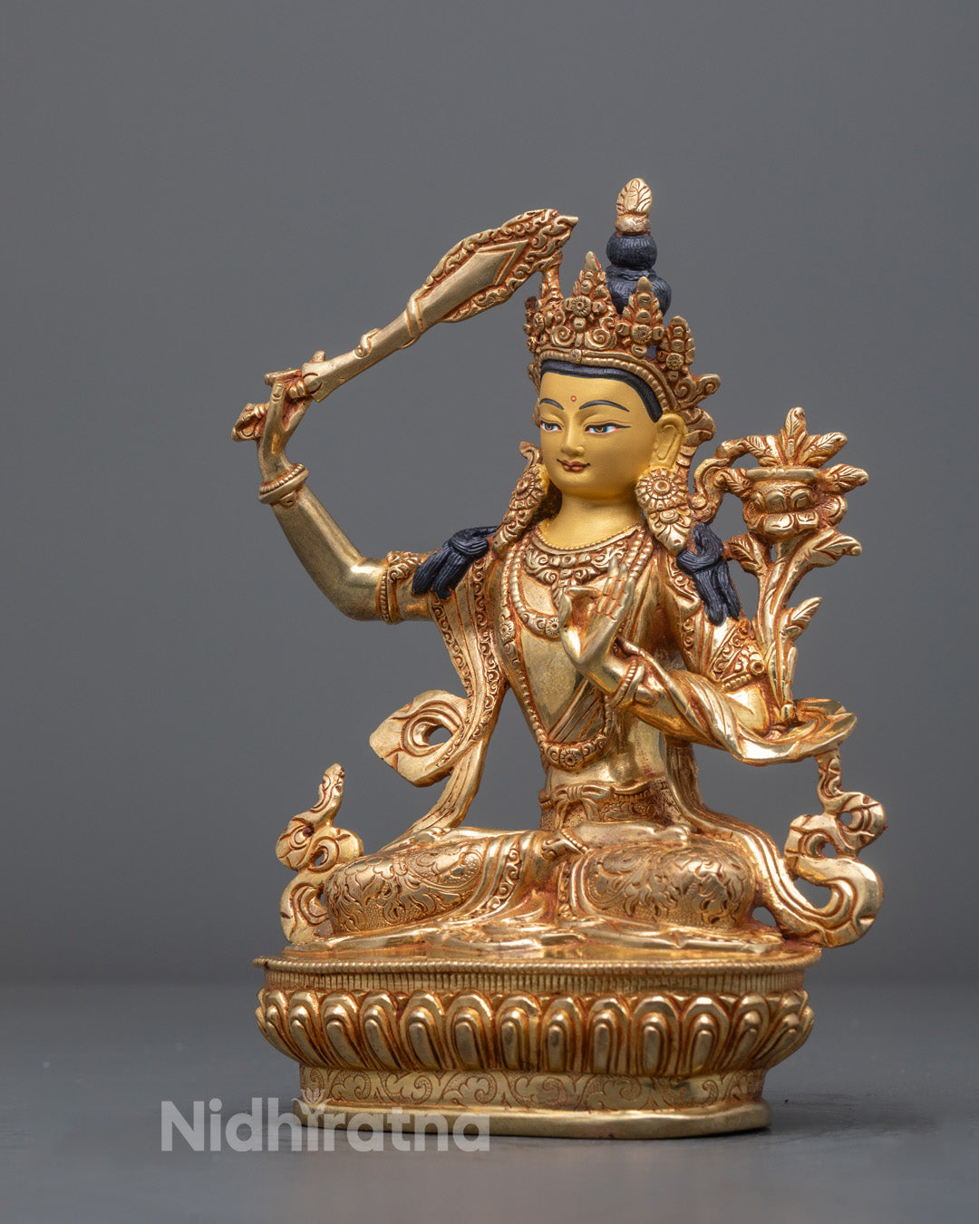 Traditional Manjushri Statue | Nepalese Buddhist Wisdom