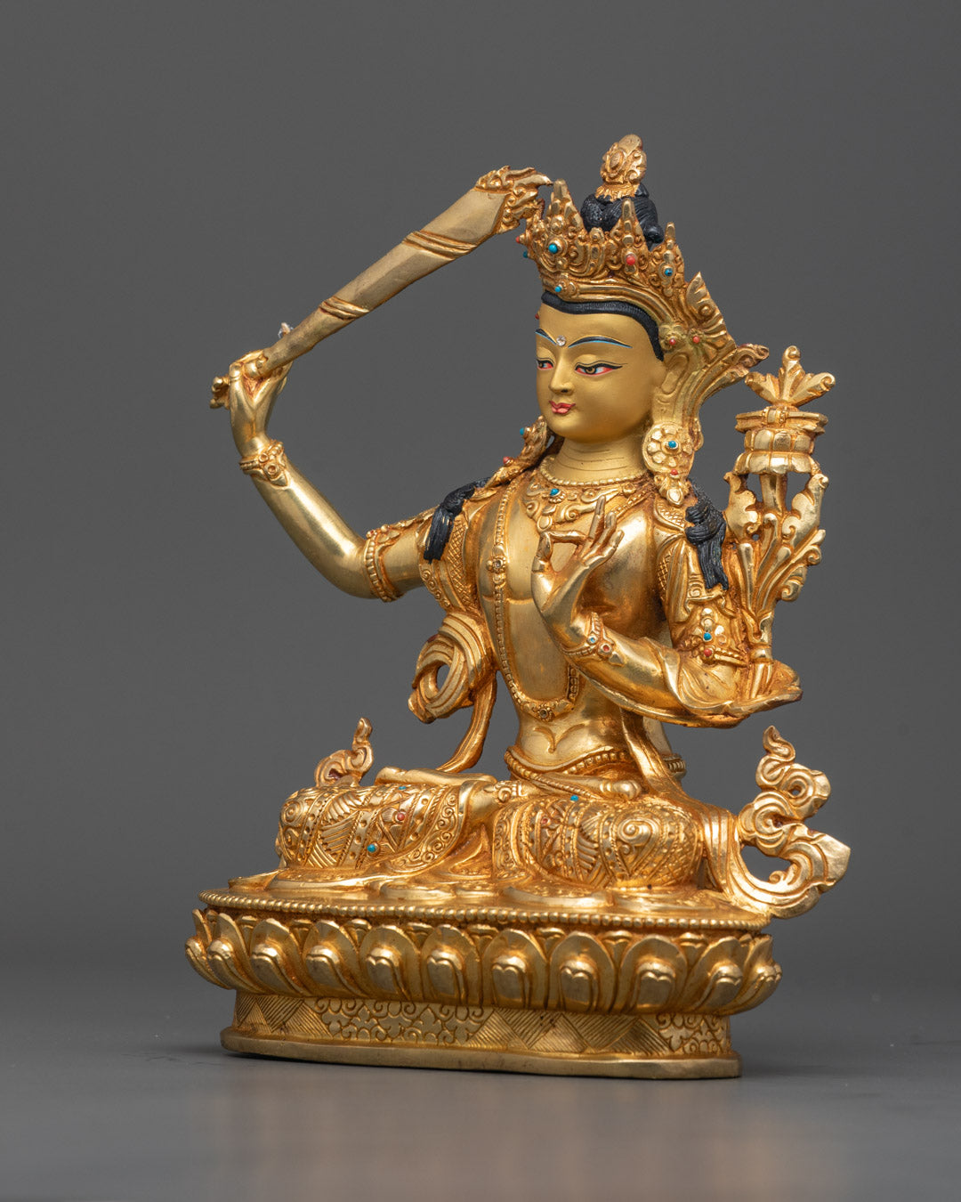 Traditional Manjushri Statue from Nepal | Enlightened Protector