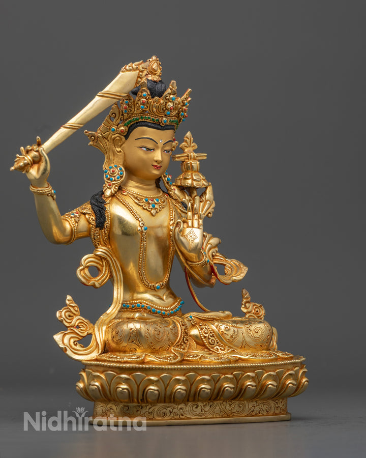 Manjushri Statue | Buddhist Wisdom Deity Sculpture