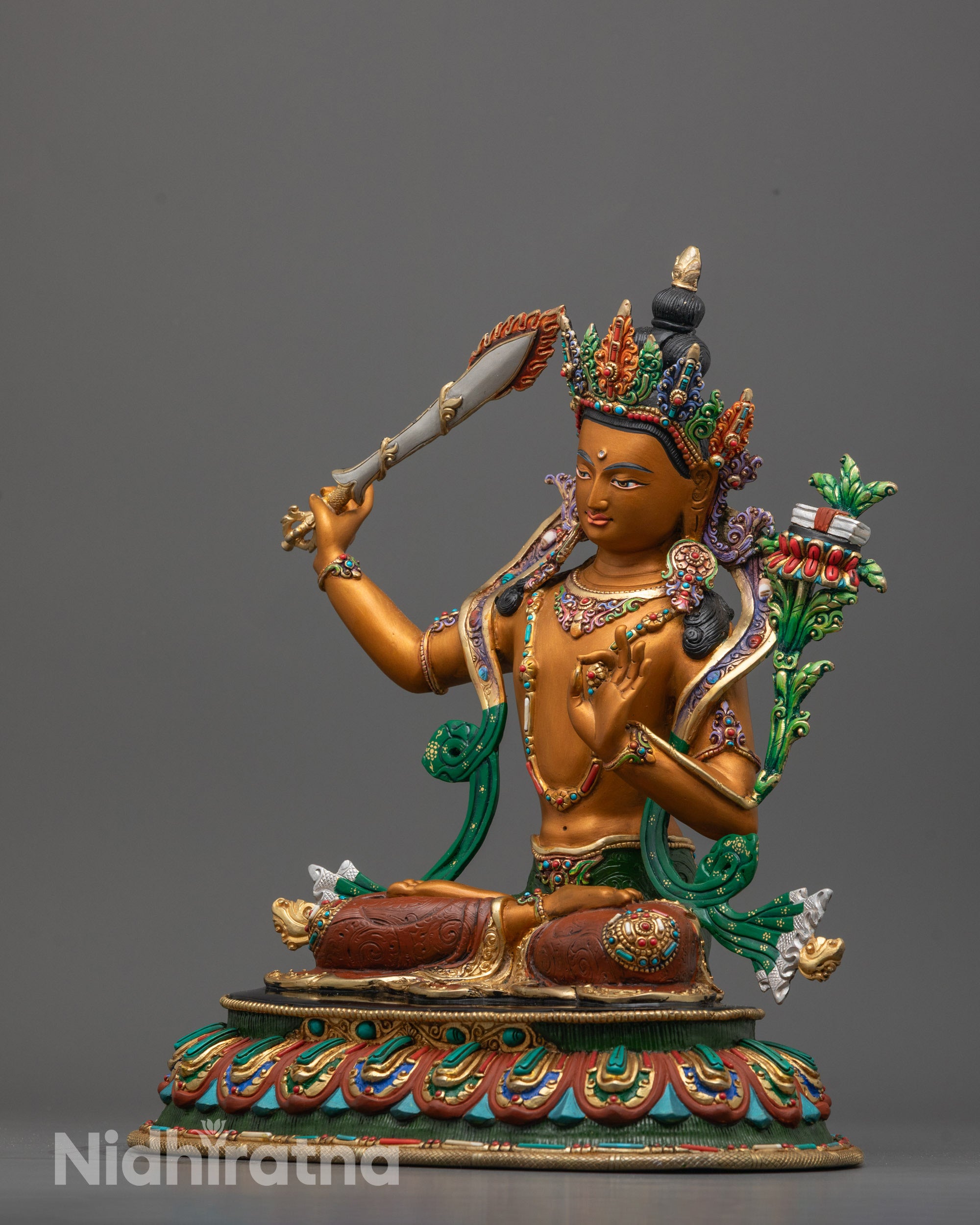 Fine Art Manjushri Statue | Enlightened Buddhist Bodhisattva
