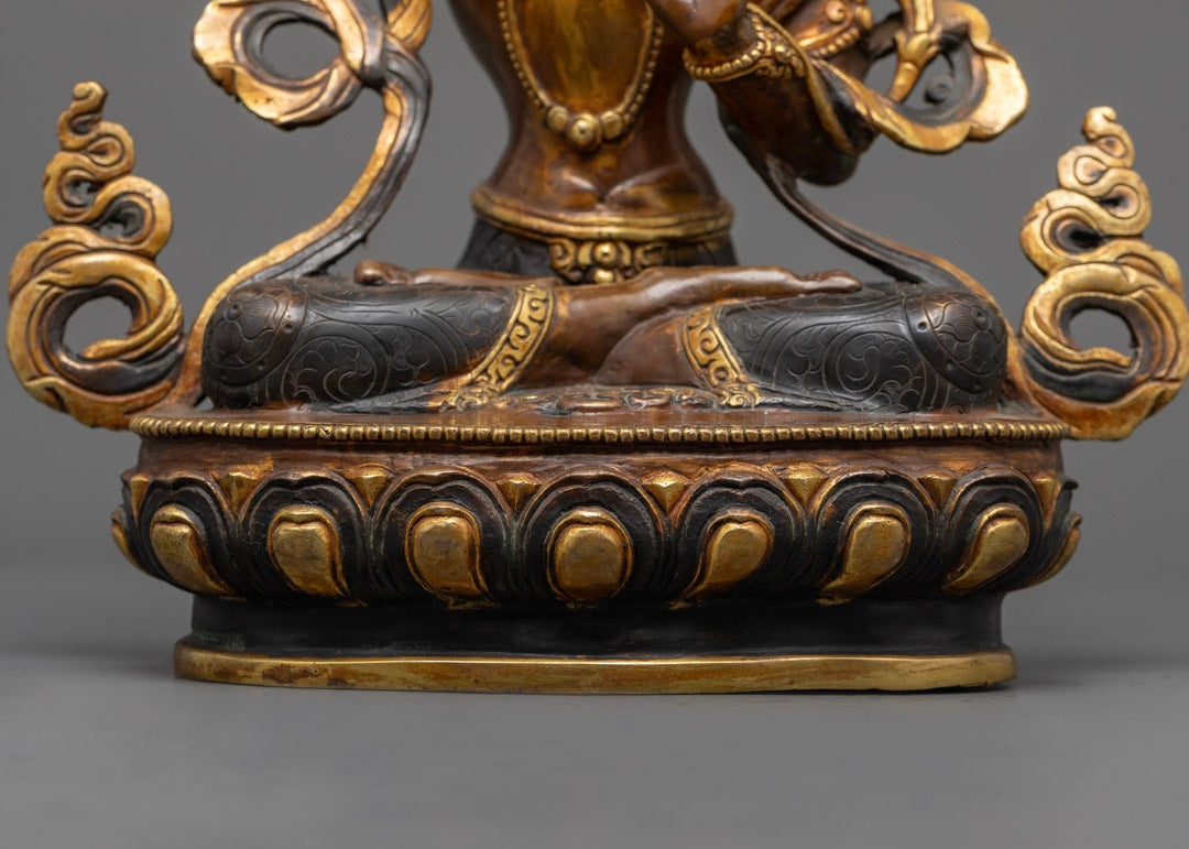 Oxidized Manjushri Bodhisattva Statue | Himalayan Sacred Art
