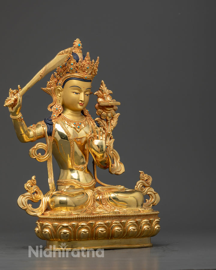 Manjushri Statue | Sacred Tibetan Bodhisattva Art