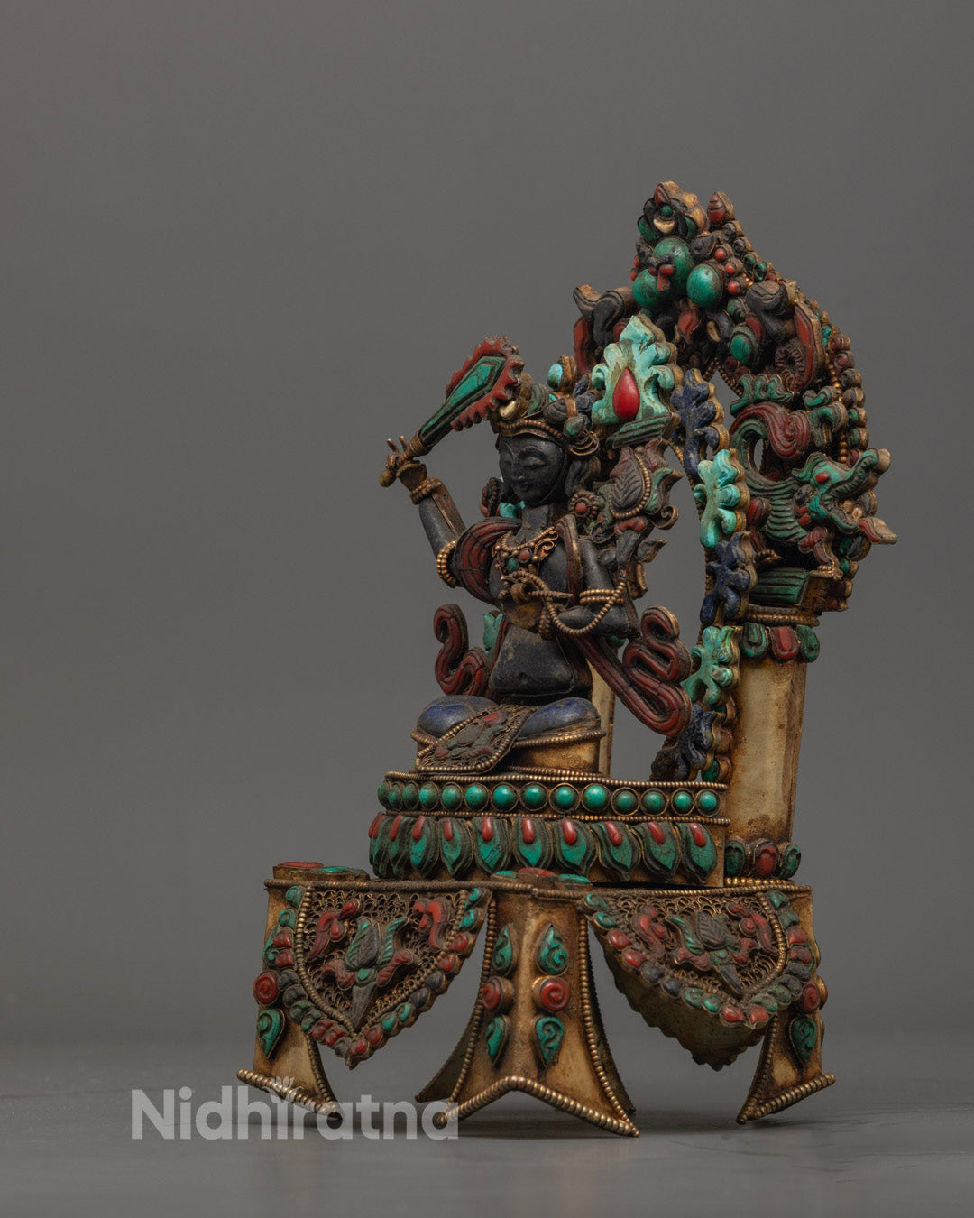 Manjushri Statue | Adorned with Precious Stones