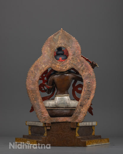 Manjushri Buddha Statue | Silver Plated Statue
