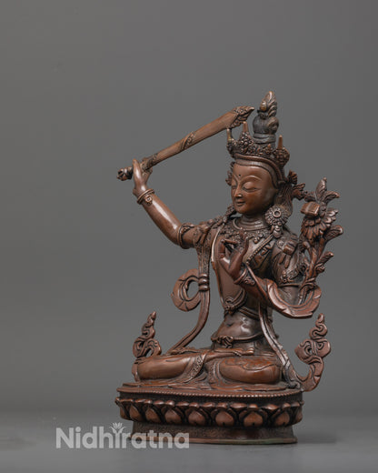 Elegant Manjushri Statue | Traditional Buddhist Artisan Craftsmanship