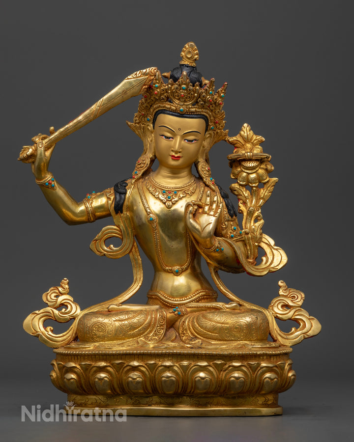 Manjughosha Mantra with This Stunning Manjushri Statue