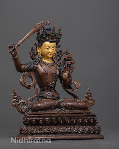 Handcrafted Supreme Manjushri Statue | Wisdom Bodhisattva Statue