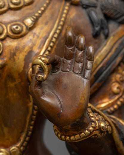 Oxidized Manjushri Bodhisattva Statue | Himalayan Sacred Art