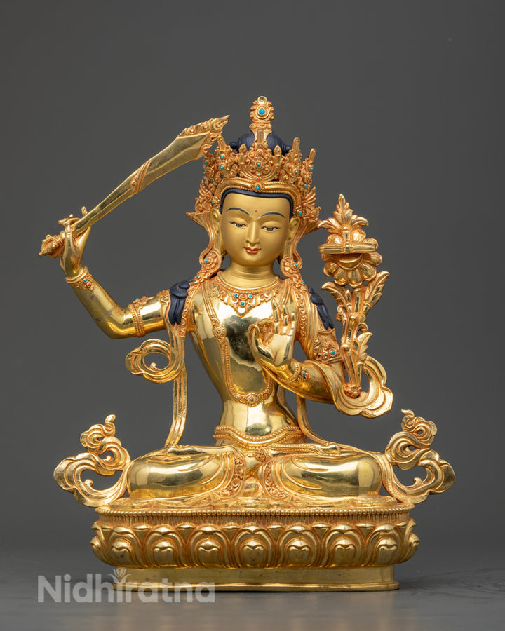 Manjushri Statue | Sacred Tibetan Bodhisattva Art