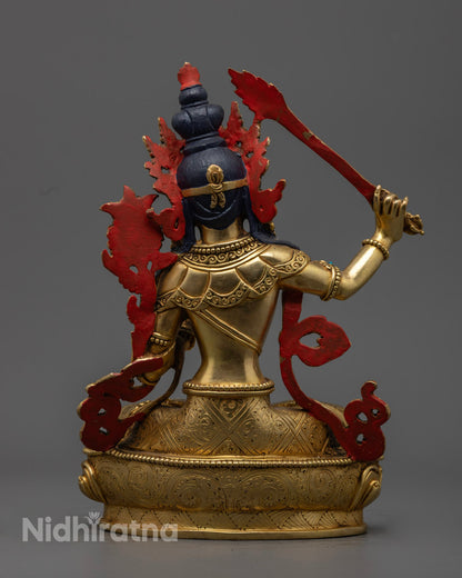 Handmade Manjushri Statue with Sword of Wisdom