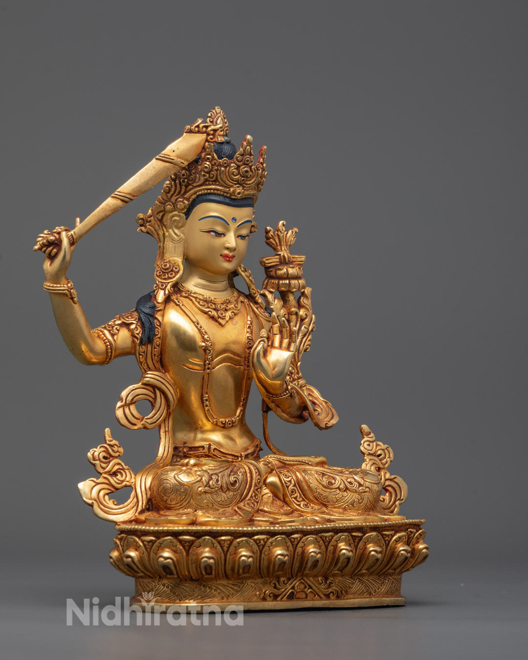 Divine Manjushri Statue | Hand-Carved Beautiful Tibetan Buddhist Art