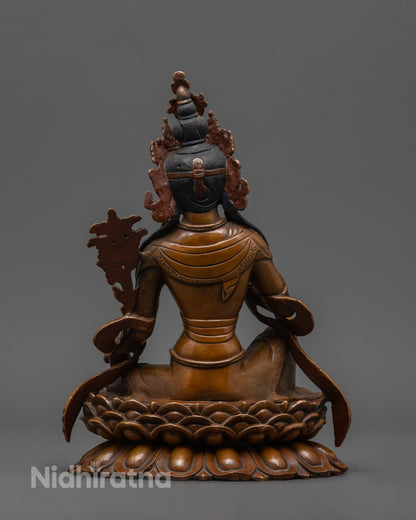 Handmade Oxidized Manjushri Statue | Sacred Bodhisattva Statue