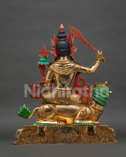 Simhanada Manjushri Statue | Bodhisattva of Transcendent Wisdom