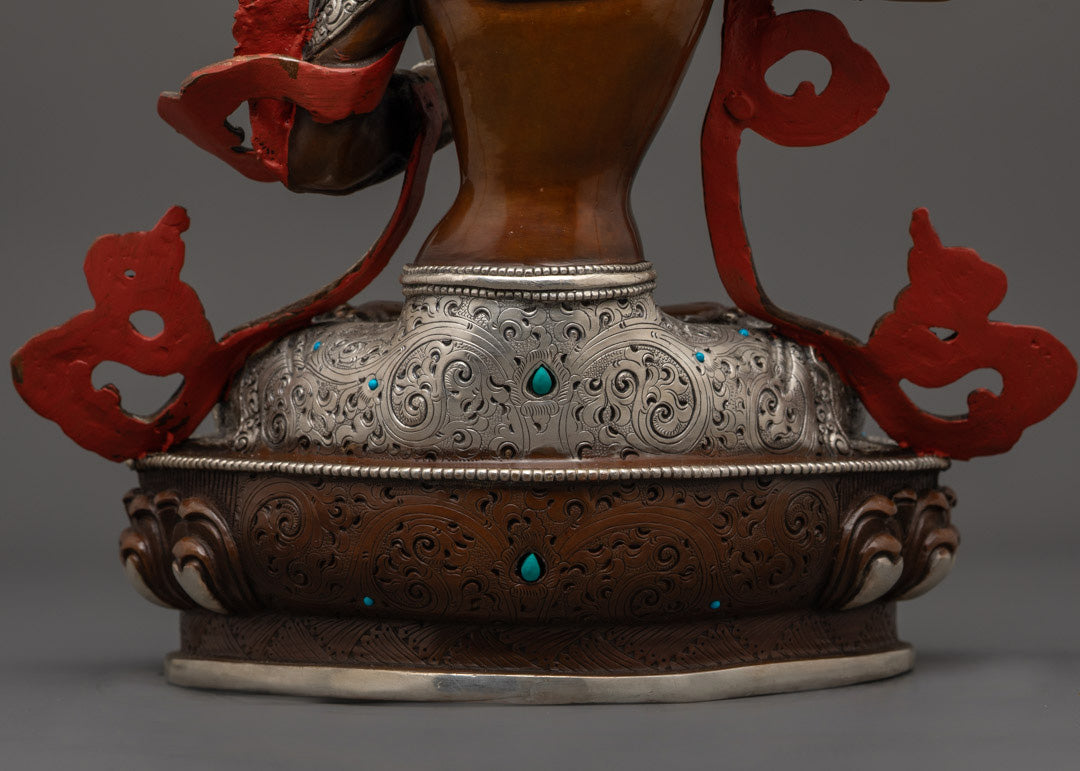 Antique Nepalese Manjushri Statue | Traditional Buddhist Masterpiece