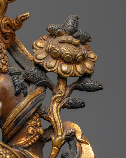 Oxidized Manjushri Bodhisattva Statue | Himalayan Sacred Art