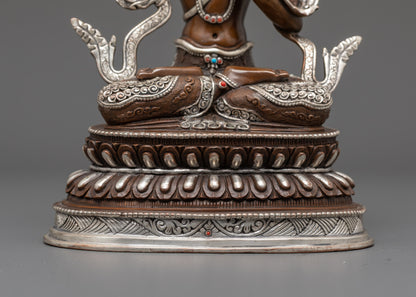 Shop Oxidized Manjushri Statue | Handcrafted Wisdom Deity Sculpture
