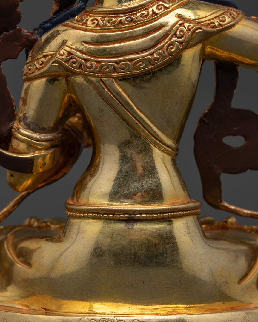 Manjushri Buddha Statue Rupa Fully Gold 22.5cm