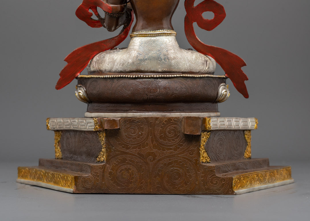 Manjushri Buddha Statue | Silver Plated Statue