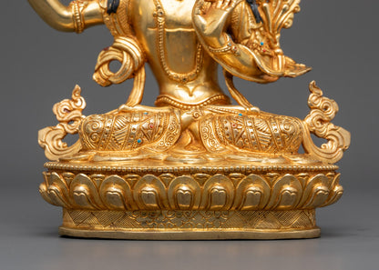 Traditional Manjushri Statue from Nepal | Enlightened Protector