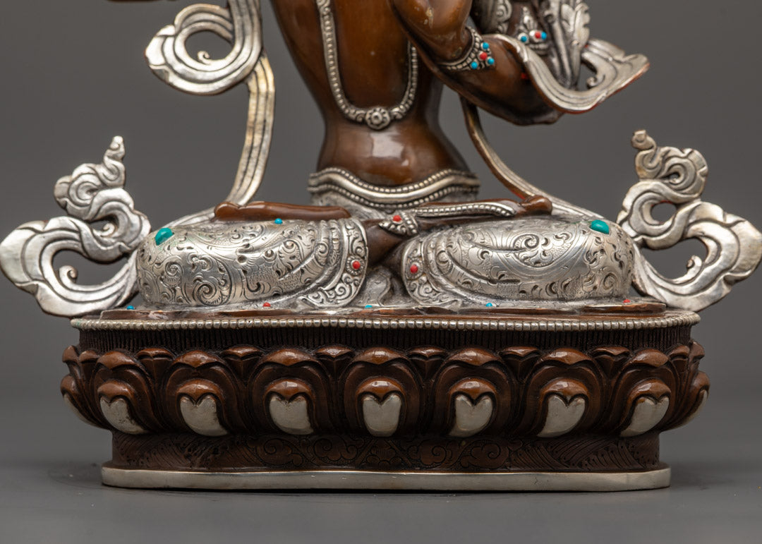 Antique Nepalese Manjushri Statue | Traditional Buddhist Masterpiece