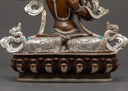 Antique Nepalese Manjushri Statue | Traditional Buddhist Masterpiece