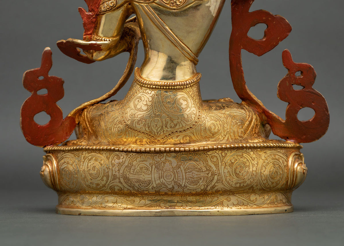 Gold-Gilded Manjushri Statue | Bodhisattva of Wisdom