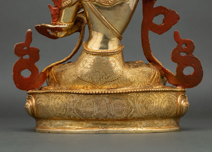 Gold-Gilded Manjushri Statue | Bodhisattva of Wisdom