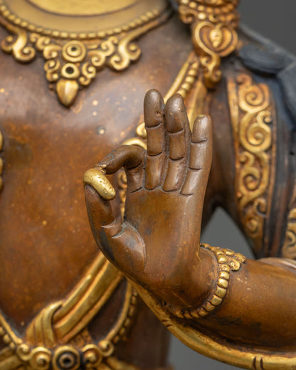 Manjushri (Jampelyang) Statue | Chemically Oxidized Copper Sculpture