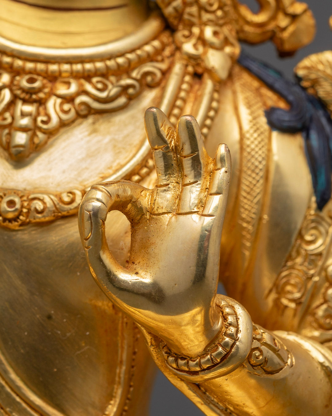 Divine Wisdom Decor | Manjushri Statue with Mantra Chamber