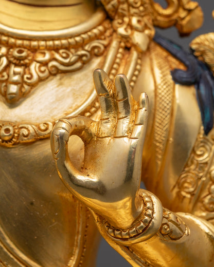 Divine Wisdom Decor | Manjushri Statue with Mantra Chamber