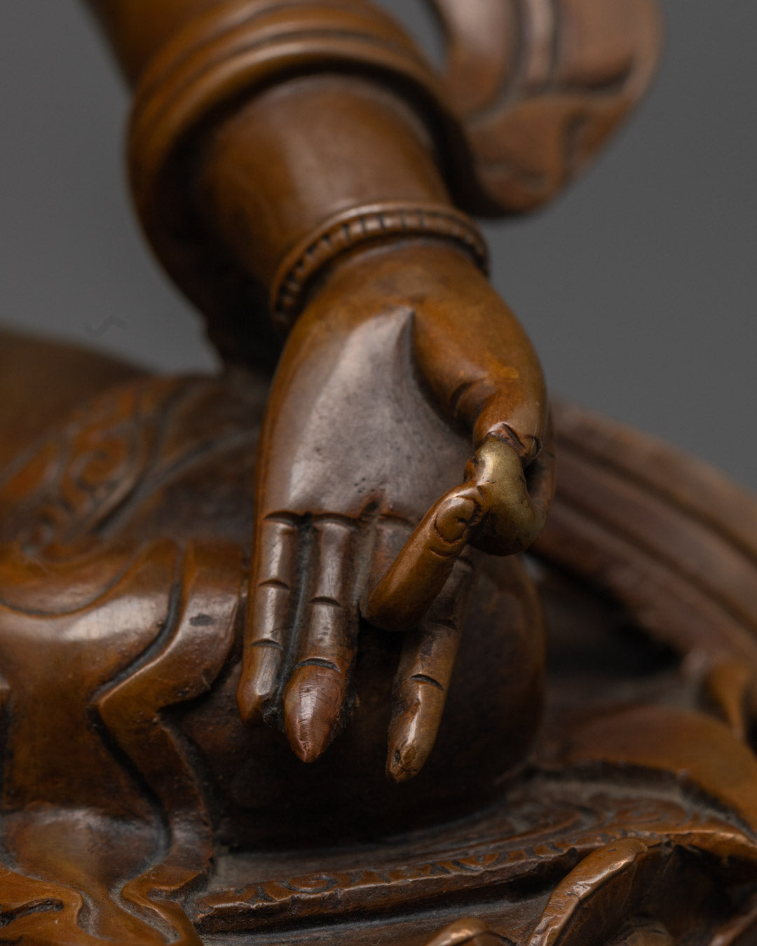 Handmade Oxidized Manjushri Statue | Sacred Bodhisattva Statue