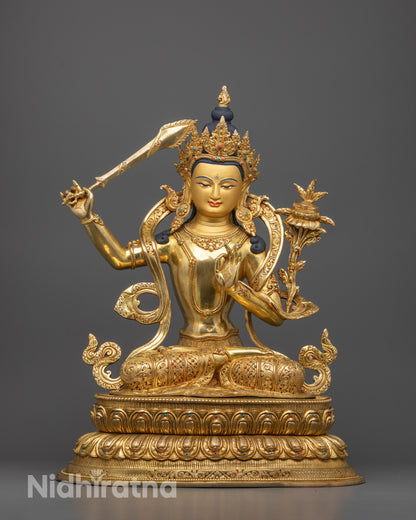 Nepalese Manjushri Statue | Sacred Bodhisattva of Wisdom