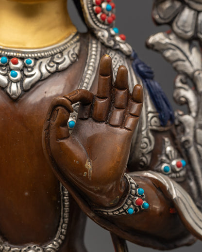 Antique Nepalese Manjushri Statue | Traditional Buddhist Masterpiece