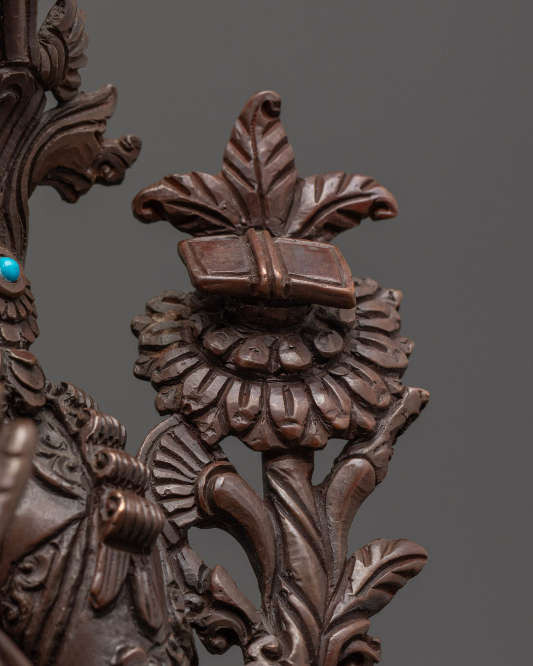 Handcrafted Oxidized Manjushri Statue | Buddhist Deity of Wisdom