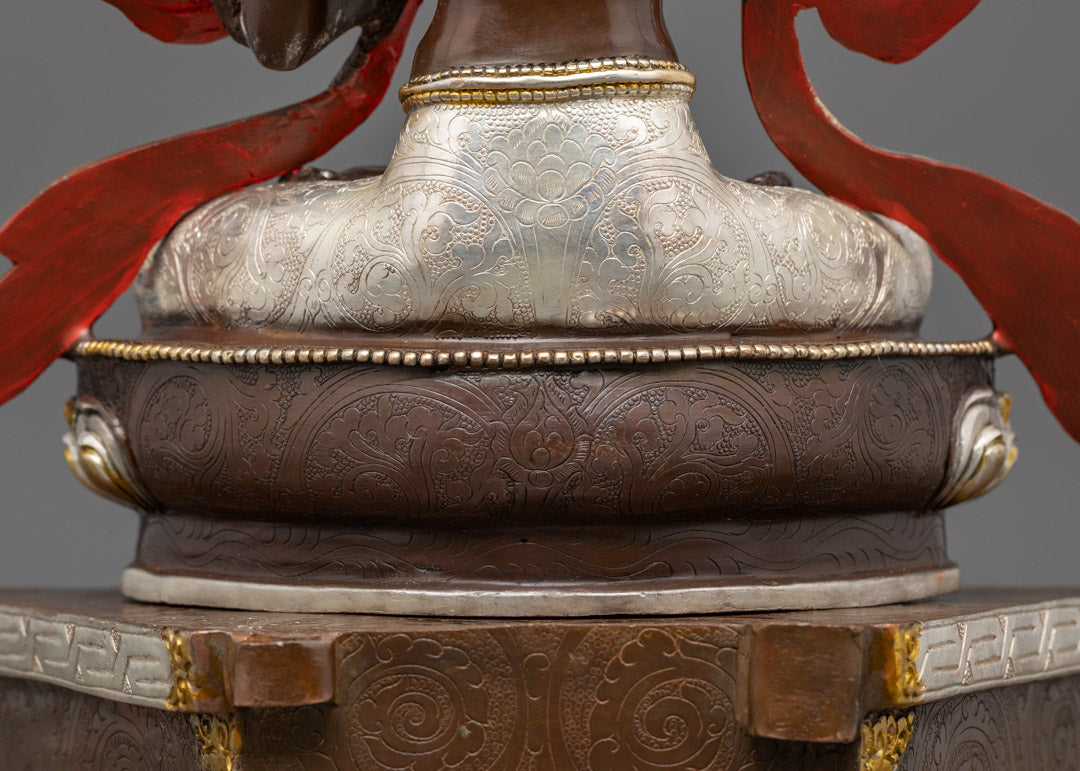Manjushri Buddha Statue | Silver Plated Statue