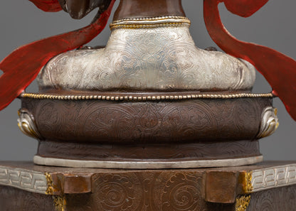 Manjushri Buddha Statue | Silver Plated Statue