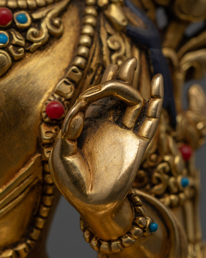 Handmade Manjushri Statue with Sword of Wisdom