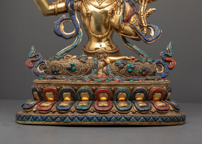 Divine Tibetan Bodhisattva Manjushri Statue | Embodiment of Wisdom
