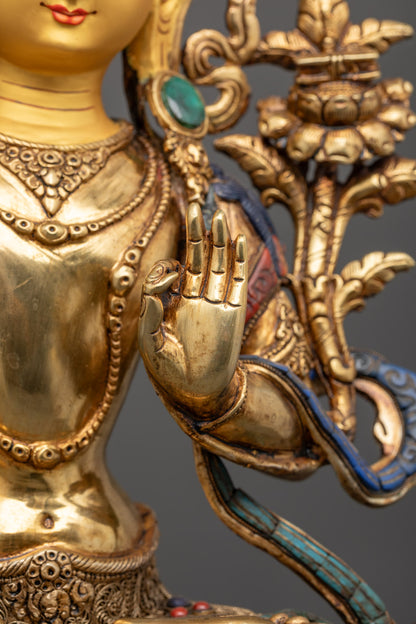 Divine Tibetan Bodhisattva Manjushri Statue | Embodiment of Wisdom