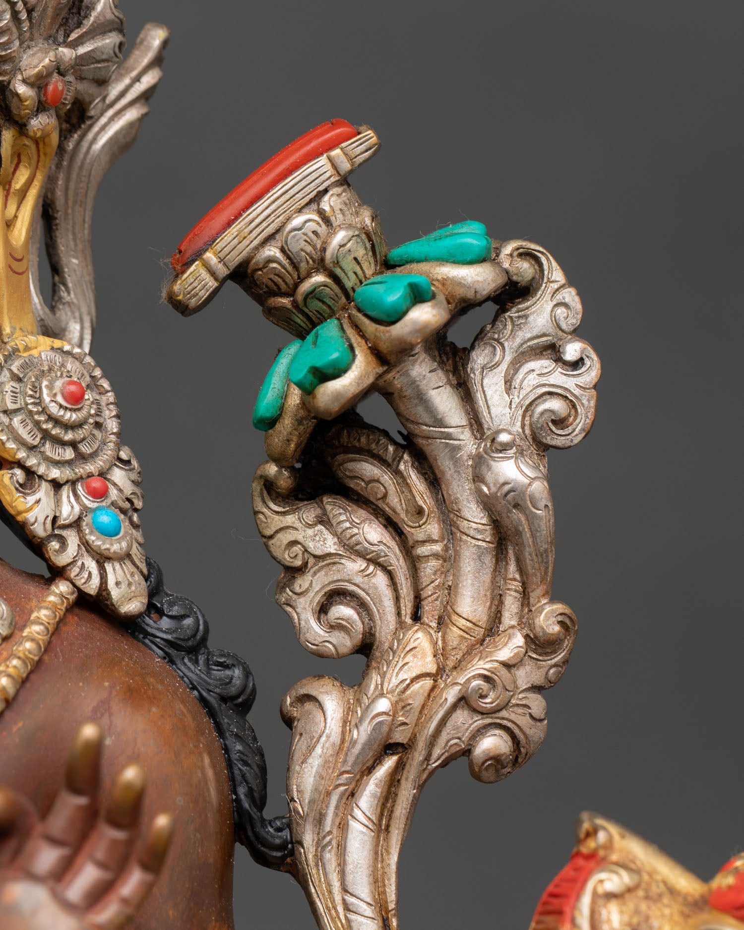 Simhanada Manjushri Seated on Throne Statue | Handmade in Nepal