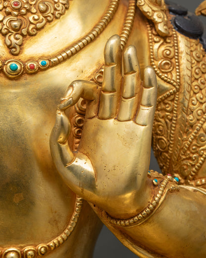 Bodhisattva Manjushri Statue | Life-Sized Buddhist Copper Sculpture